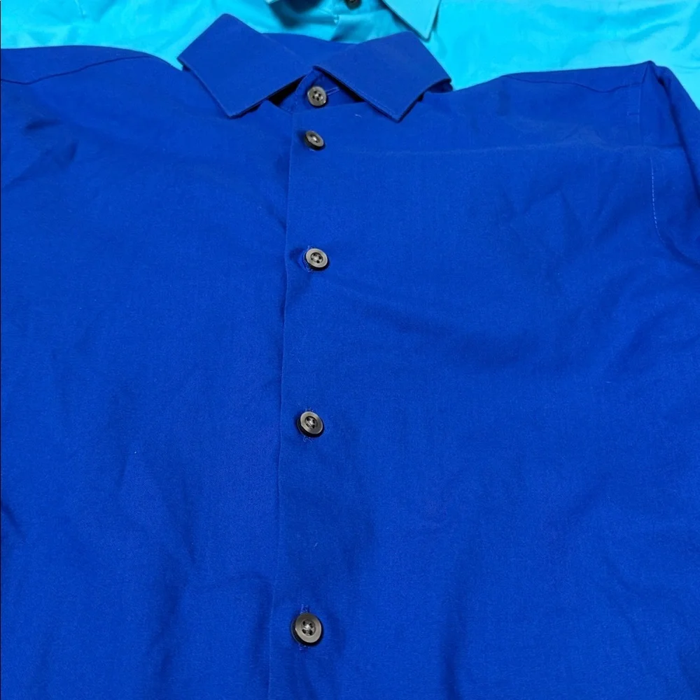3 JF J.Ferrar Royal Blue, turquoise and lavender Dress Shirts Size Small Slim - Picture 4 of 7